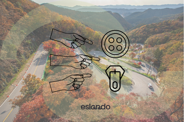 Illustration highlighting the debate on buttons and zippers in textile recycling with autumn mountain road background