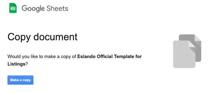 Make a copy of eslando template